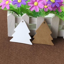 400pcs/lot Hot Brown Kraft Christmas Tree Tag   Wedding Note DIY Blank price Hang tag Kraft Gift 5.6x5.6cm 2024 - buy cheap