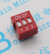 10pcs/lot Red 3 bit switch 3P 2.54 mm foot distance code switch code switch red  2024 - buy cheap