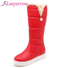 Lasyarrow Round Toe Platform Mid Calf Boots Ladies Height Increasing Snow Boots Winter Warm Half Boots Ladies Zapatos Mujer F595 2024 - buy cheap