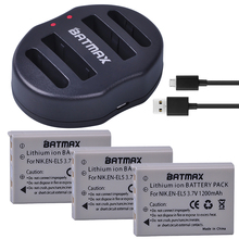 Bateria para câmera digital nikon, 3.7v, 1200mah, com 3 pacotes 2024 - compre barato