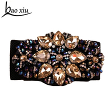 New Women Wide Elastic Belts brand Rhinestones Flower Belts Luxury Crystal Retro Girls jewelry Slim Waistband Belts accessories 2024 - buy cheap