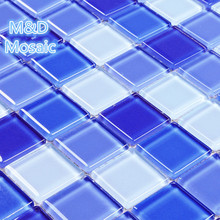Gradual Changing Blue White Crystal Mosaic tile for Swimming Pool bathroom kitchen backsplash Decoration Wall Stair tile 2024 - buy cheap