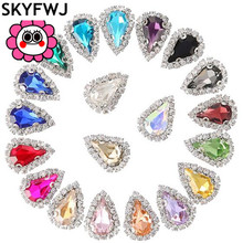 All Colors 8x13mm 15pcs Droplet Sewing Glass Rhinestones in White K Handmade Crystal Claw Sew on Stones for Evening Dress DIY 2024 - buy cheap