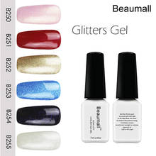 Beaumall Nail Art Gel Shining Glitters Series Colors#B250~B255, 7ml Volume Soak Off UV&LED Gel Lacquers Nail Polishes. 2024 - buy cheap