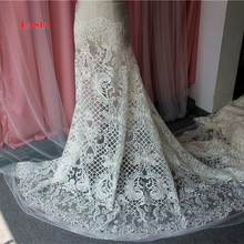 LASUI noble Sequined geometric pattern embroidery lace fabric cord France lace  clothing wedding dress DIY lace  0290 2024 - buy cheap