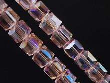 Hot Sale Crystal Charm Beads 360pcs/lot 10mm Vintage Rose AB Square Cube Crystal Glass Spacer Craft DIY Beads For Jewelry Making 2024 - buy cheap