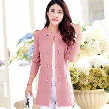 New style spring and autumn women's knit cardigan in the long paragraph wild color shawl sweater women's jacket 2024 - buy cheap