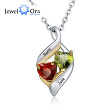 Personalized Pendants Necklaces DIY Birthstone Couple Hearts 925 Sterling Silver  Mother Daughter Necklaces (JewelOra NE101328) 2024 - buy cheap