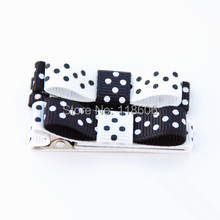 120pcs Black and White Polka Dot Bow Hair Clips Free Shipping 2024 - buy cheap