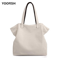 YOOFISH новая классическая женская сумка Повседневная Холщовая Сумка Большая вместительная сумка на плечо дамская сумочка XZ-092 Бесплатная доставка. 2024 - купить недорого