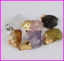 Atacado 6 segundos cristal de quartzo misturado claro preto ponto quartzo pedra granulada joia pingente 2024 - compre barato