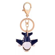 New creative fashion rhinestone small aircraft keychain male alloy car key ring female bag pendant accessories airplane jewelry 2024 - buy cheap