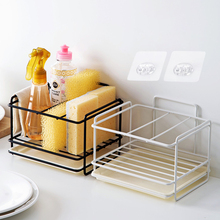 Sink Sponge Drain Storage Rack Iron Kitchen Sundries Cleaning Cloth Storage Shelf Bathroom Cosmetic Organizer Hanging Basket 2024 - compre barato