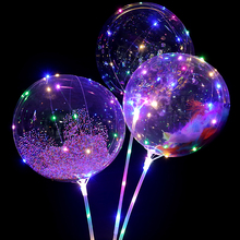 10pcs 20 Polegada hélio Balão Levou Luminosa Transparente Espuma pena confetti globos de balão de aniversário de Casamento decorações do partido 2024 - compre barato