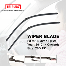 Wiper Blade para BMW X3 F25 (2010-Onwards) 1 conjunto de 26 "+ 19", Flat Aero Brisas limpador, Desossados Pára Macio Frameless Lâminas 2024 - compre barato