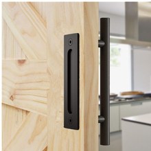 Tirador de puerta de Granero negro liso de 305mm, manija de puerta corredera de madera de dos lados, manijas de puerta 2024 - compra barato