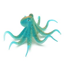 Ornamento de polvo artificial brilhante para aquário, enfeite com ventosa de silicone em 3 cores, decoração adorável para tanque de peixes 2024 - compre barato