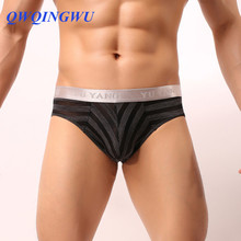 High Quality Sexy Gay Underwear Men Briefs Striped U Convex Pouch Low Waist Panties Male Underpants calzoncillos Cuecas Briefs 2024 - buy cheap