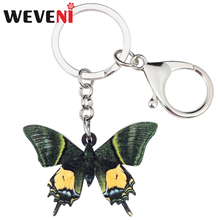 Брелки-бабочки WEVENI, акриловые, золотые, kaiserhind, брелки для ключей, трендовые украшения для насекомых, сумка для девушек, подвески для автомобиля 2024 - купить недорого