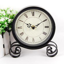 6inch European Style Living Room Desk Clock Iron Retro Fashion Simple Sit Clock Creative Bedroom Desktop Clock 2024 - buy cheap