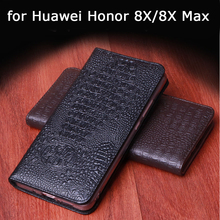 2018 Fashion Case for Huawei Honor 8X Luxury Genuine Leather Phone Cover Bag for Huawei Honor 8X Max Handmade Skin Free Holder 2024 - buy cheap