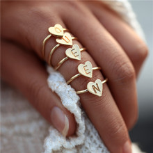 Женское кольцо с маленькими сердечками, персонализированное кольцо золотого цвета с цифрами 26 и 26 дюймов, для укладки, Ювелирное Украшение 2024 - купить недорого