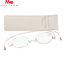 MEESHOW titanium reading glasses women men glasses frame paper glasses ultra thin eyeglasses pocket gold reading glasses +2.0 2024 - buy cheap