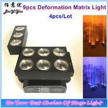 Barra de luz LED RGBW con cabezal móvil, matriz de deformación, haz de luz DMX, cuatro colores, 9x10W, 4 unids/lote 2024 - compra barato