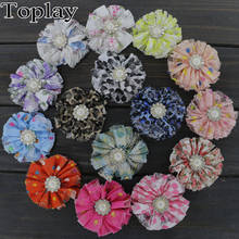 Toplay 90pcs/lot 3" Handmade Vintage Lace Flower Sew With Rhinestone Printed Hair Flower For Garment / Head Accessories 2024 - buy cheap