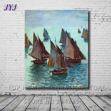 Fishing Boats Calm Sea by Claude Monet  Musuem Quality  Canvas Art 100% Handmade Oil Painting Canvas Wall Art Gift CM042 2024 - buy cheap