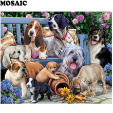 Embroidery diamant Handicraft 5D Diy Diamond Painting Cross Stitch dogs family Full Square round diamond Kit Home Decoration 2024 - buy cheap