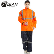 Qian conjunto de jaqueta impermeável, capa de chuva impermeável para homens e mulheres, poncho mais grosso para trabalho de polícia, roupa de motocicleta 2024 - compre barato