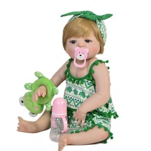 Boneca reborn bebê 55cm, de silicone, brinquedo de vinil, grande, para meninas de 3-7 anos de idade, presente 2024 - compre barato