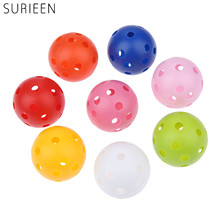 SURIEEN-bolas de Golf de plástico para interior y exterior, pelotas huecas de flujo de aire de 41mm con agujero, pelotas para practicar Golf, entrenamiento deportivo, 10 Uds. 2024 - compra barato