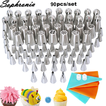 Sophronia 90PCS/set Pastry Nozzles and Korean Style Stainless Steel Pastry Piping Nozzles Tips Russian Tulip Set CS096 2024 - buy cheap