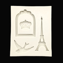 Molde de silicona con formas de aves, Torre Eiffel, Sugarcraft, Fondant, herramientas de decoración de pasteles, utensilios para hornear 2024 - compra barato