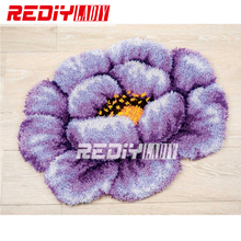 3D Latch Hook Rug Purple Poppy Flores DIY Needlework Unfinished Crocheting Rug Yarn Cushion Mat Home Decor Embroidery Carpet Rug 2024 - buy cheap