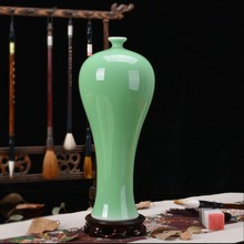 Jingdezhen ceramic antique vase pure handmade beauty vase antique bean green glaze living room decorations handicraft porcelain 2024 - buy cheap