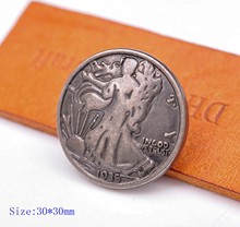 Cinto de prata em couro estampado 10x in god, liberdade antiga, moeda, eua, decoração, 1-1/8 ", parafuso de volta 2024 - compre barato