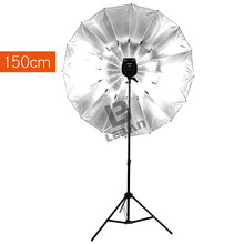 Godox estúdio-guarda-chuva de luz fotogrsm, 60 polegadas/150cm, preto, prata, iluminação refletora, + 2m, suporte de luz + tipo de flash b, sapato quente 2024 - compre barato