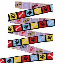 Cinta de tejido Jacquard para Collar de perro, 5/8 "+ 7/8"(16mm + 22mm 20y), huellas de pata de Color poliéster, venta al por mayor 2024 - compra barato