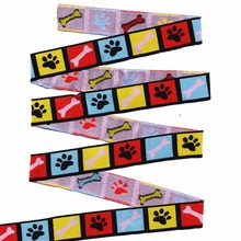 wholesale 5/8"+7/8"(16mm+22mm 20y/lots) Polyester Color Dog  paw prints Woven Jacquard Ribbon For Dog Collar 2024 - buy cheap