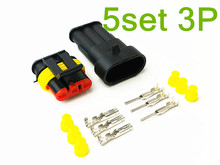 5 Set 3 Pin Female And Male Way Waterproof Electrical Wire Automotive Connector Plug For Car 2024 - buy cheap