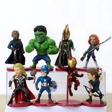 Disney Marvel Avengers 8pcs/set Iron Man Thor Hulk 8cm Action Figure Anime Mini Decoration PVC Collection Figurine Toy model 2024 - buy cheap
