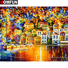 Homfun quadrado completo/broca redonda 5d diy pintura diamante "pintura a óleo casa" bordado ponto cruz 5d decoração de casa a15820 2024 - compre barato