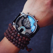 Высококачественные мужские часы, модные повседневные мужские Кварцевые аналоговые наручные часы с кожаным ремешком, Прямая поставка B40 2022 - купить недорого