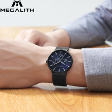 MEGALITH Fashion Casual Quartz Men Watch Waterproof Ultra Thin Mens Watches Top Brand Luxury Sports Wrist Watches For Men Clock 2024 - buy cheap