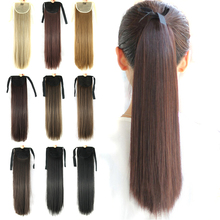 Barbante de cabelo sintético, extensão de cabelo para rabo de fada, 22 polegadas, com cordão, para rabo de cavalo, grampo de cabelo 2024 - compre barato