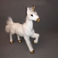 Unicornio blanco de juguete real de 17x15CM modelo duro, unicornio de polietileno y piel regalo de decoración h0059 2024 - compra barato