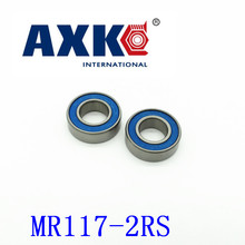 2019 реальные ролики Axk, 50 шт., синее резиновое уплотнение, двойная герметичная крышка, миниатюрный радиальный шарикоподшипник Mr117-2rs 7*11*3 мм 2024 - купить недорого
